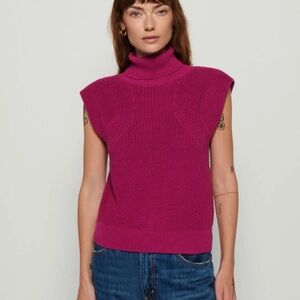 Nation LTD Fuchsia Sleeveless Turtleneck Sweater